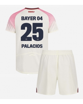 Billige Fotballdrakt Bayer Leverkusen Exequiel Palacios #25 Replika Bortedraktsett Barn 2025-26 Kortermet (med bukser)